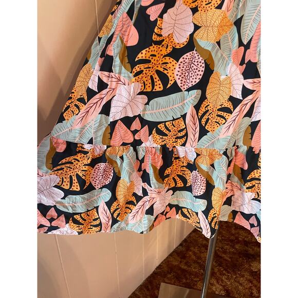 Cupshe V-Neck Tropical Short Sleeve Loose Mini Dress NWOT SZ XL - Picture 8 of 10